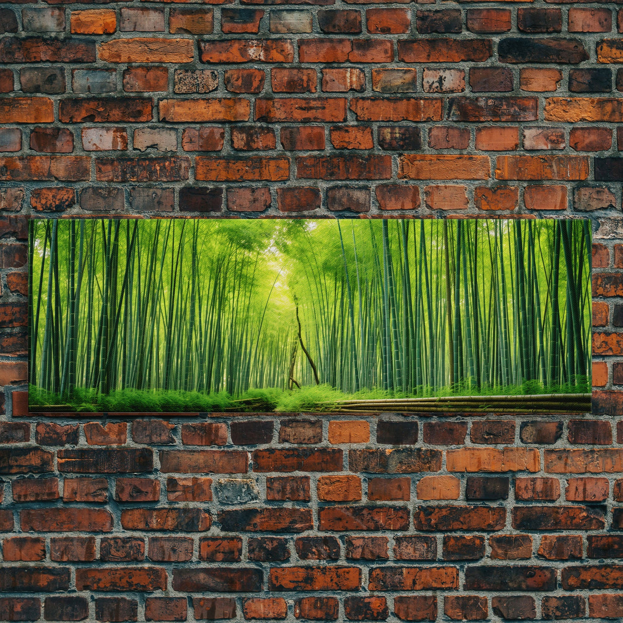 Beautiful Photographic Panoramic of Arashiyama Bamboo Grove Kyoto Japan, Framed Canvas Print, Landscape Photography, Landmark Art