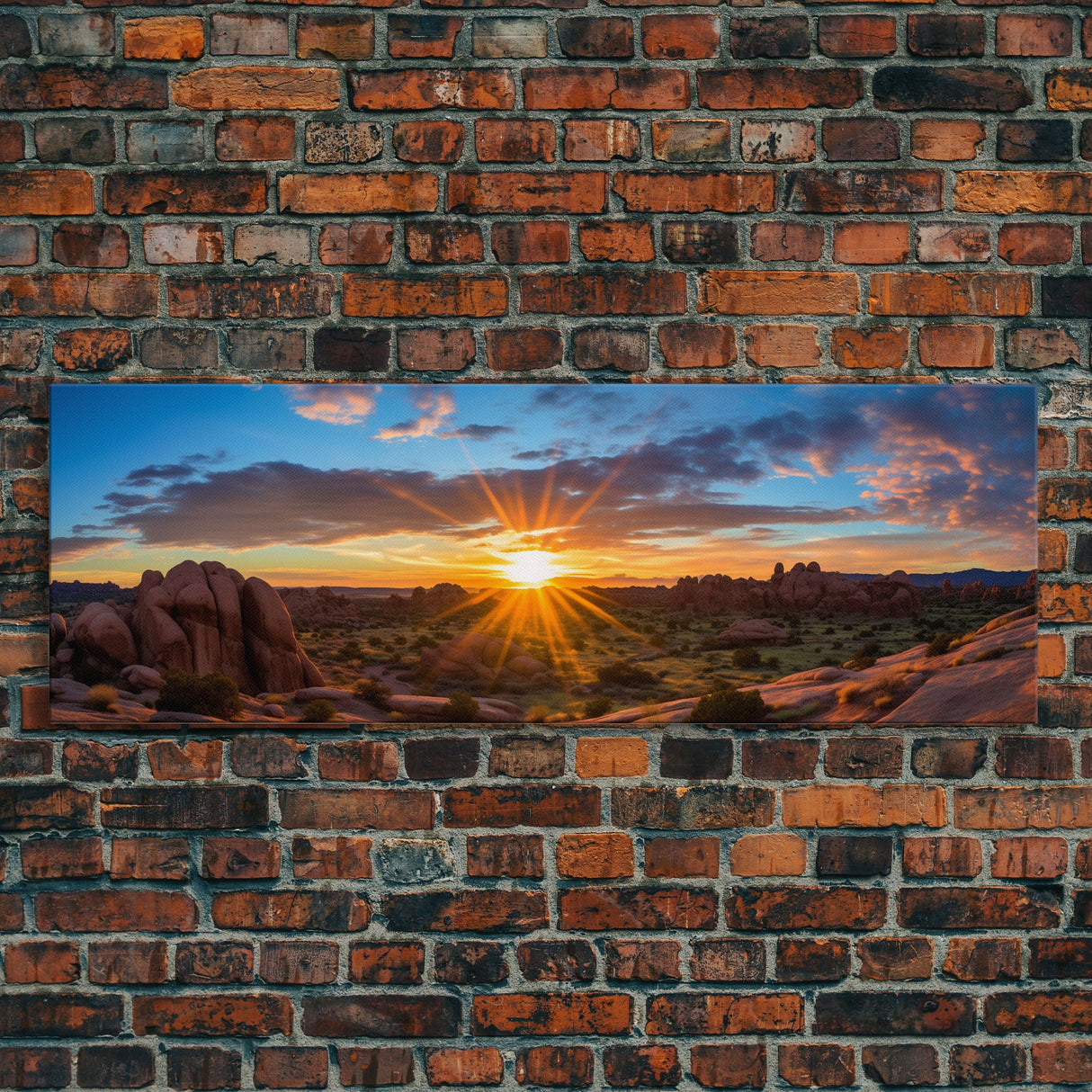 Photographic Panoramic of Arches National Park, Sunset Photography, National Park Art, Framed Canvas Print, Landscape Photography