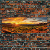 Photographic Panoramic of Arches National Park, Sunset Photography, National Park Art, Framed Canvas Print, Landscape Photography