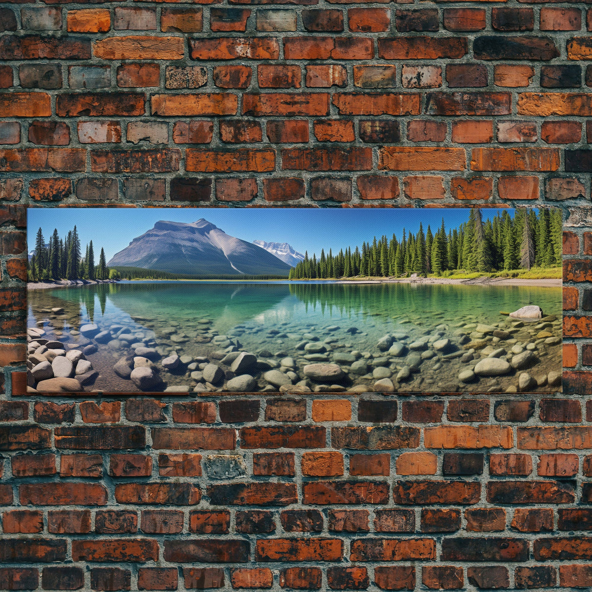 Photographic Panoramic of Banff National Park, Sunset Photography, National Park Art, Framed Canvas Print, Landscape Photography