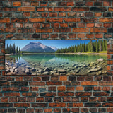 Photographic Panoramic of Banff National Park, Sunset Photography, National Park Art, Framed Canvas Print, Landscape Photography