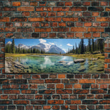 Photographic Panoramic of Banff National Park, Sunset Photography, National Park Art, Framed Canvas Print, Landscape Photography