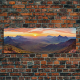 Photographic Panoramic of Big Bend National Park, Sunset Photography, National Park Art, Framed Canvas Print, Landscape Photography