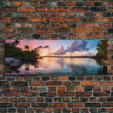 Photographic Panoramic of Biscayne Florida National Park, Sunset Photography, National Park Art, Framed Canvas Print, Landscape Photography