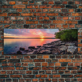 Photographic Panoramic of Biscayne Florida National Park, Sunset Photography, National Park Art, Framed Canvas Print, Landscape Photography