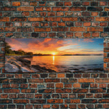 Photographic Panoramic of Biscayne National Park, Sunset Photography, National Park Art, Framed Canvas Print, Landscape Photography