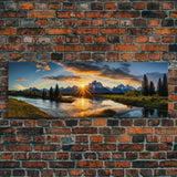 Panoramic of Grand Teton National Park, Extra Large Wall Art, Panoramic Wall Art, Panoramic Landscape Print, Landscape Photography