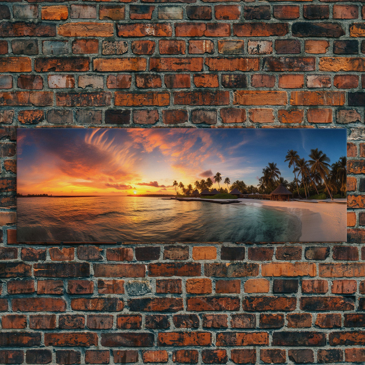 Panoramic Print of Maldives Beaches at Sunset Extra Large Wall Art, Panoramic Wall Art, Panoramic Landscape Print, Landscape Photography