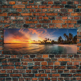 Panoramic Print of Maldives Beaches at Sunset Extra Large Wall Art, Panoramic Wall Art, Panoramic Landscape Print, Landscape Photography