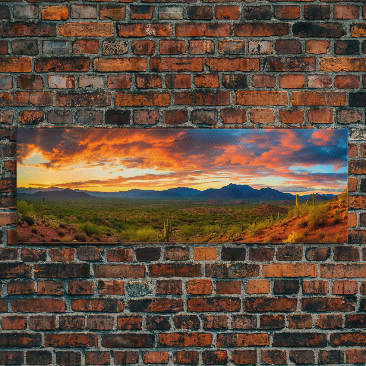 Panoramic Print of Saguaro National Park Extra Large Wall Art, Panoramic Wall Art, Panoramic Landscape Print, Landscape Photography