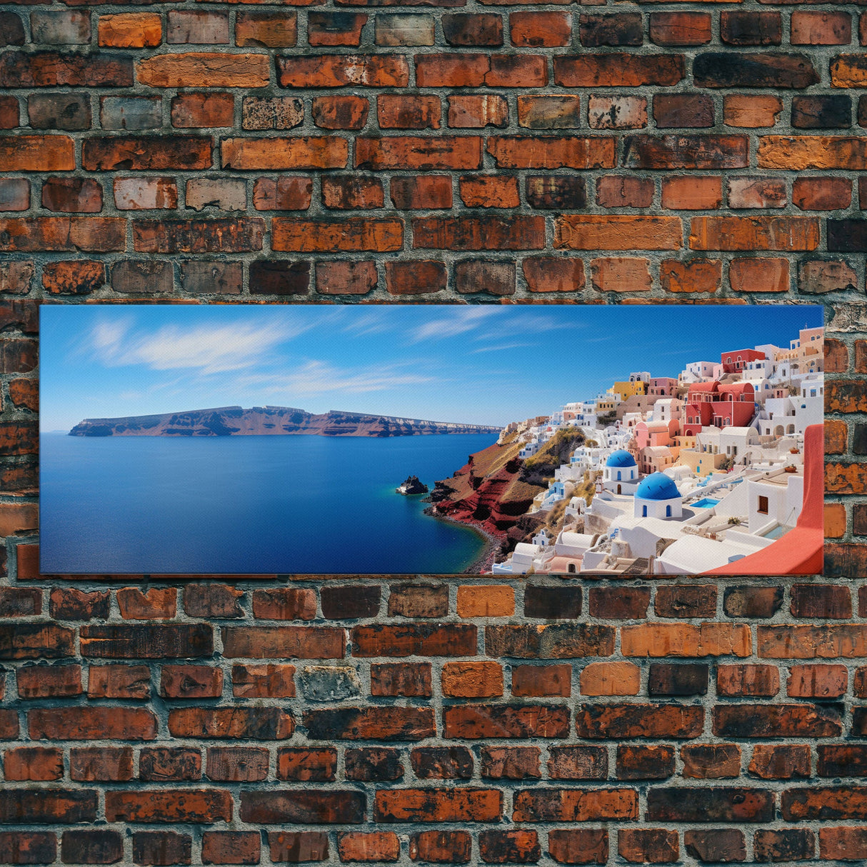 Panoramic Print of Santorini Greece Extra Large Wall Art, Panoramic Wall Art, Panoramic Landscape Print, Landscape Photography