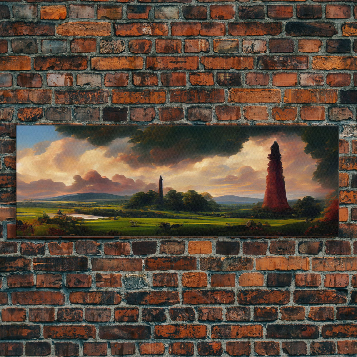 The Dark Tower, Ready To Hang Canvas Print, Panoramic Art, High Fantasy Concept Art