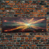 Galaxy Art, Supernova, Extra Large Wall Art, Framed Panoramic Canvas Print, Framed Wall Art