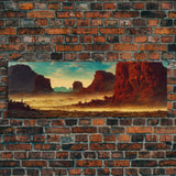 Post Apocalyptic Style Art, Mad Max Style, Extra Large Wall Art, Framed Panoramic Canvas Print, Framed Wall Decor