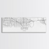 Panoramic Anaheim City Map, California Art, Map Print, Minimalist Wall Art, Canvas Art, Housewarming Gift, Street Map Art, Closing Gift