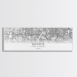 Panoramic Bangkok City Map, Thailand Art, Map Print, Minimalist Wall Art, Canvas Art, Housewarming Gift, Street Map Art, Closing Gift