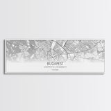 Panoramic Budapest  City Map, Hungary Art, Map Print, Minimalist Wall Art, Canvas Art, Housewarming Gift, Street Map Art, Closing Gift