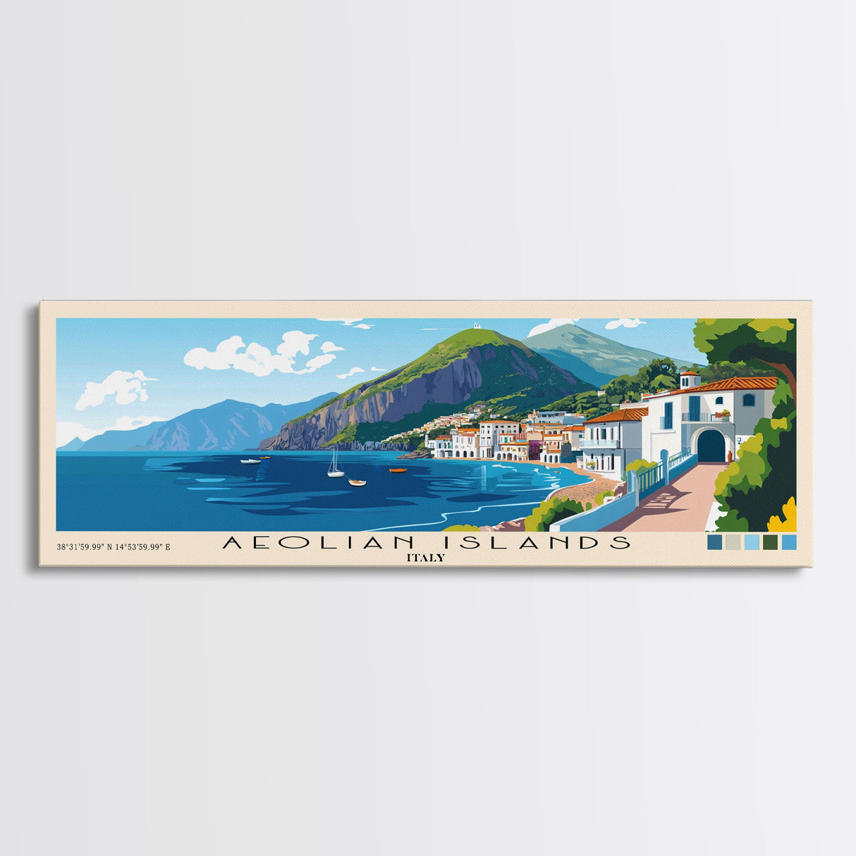 Aeolian Islands, Italy Panoramic Print, Vacation Gift, Italy Wall Art, Vacation Wall Art, Vacatation Memories, Beach Decor, Beach Or Lakehouse Art