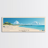 Andros, Bahamas Panoramic Beach Print, Vacation Gift, Bahamas Wall Art, Framed Canvas Print, Framed Beach Painting