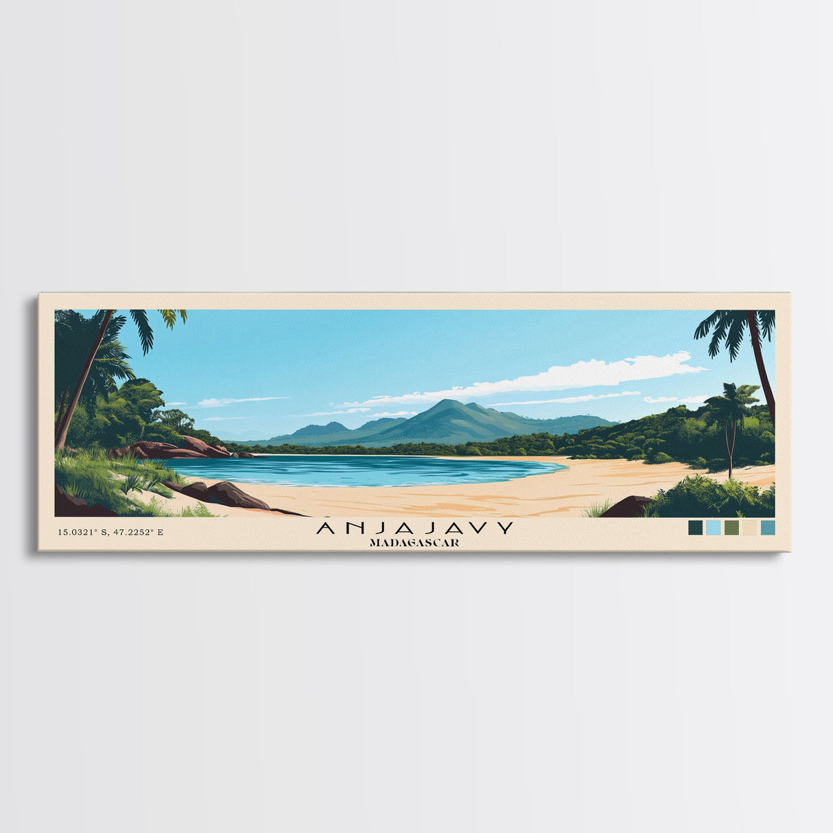 Anjajavy, Madagascar Panoramic Print, Vacation Gift, Madagascar Wall Art, Beach Painting, Beach Decor, Beach Or Lakehouse Art