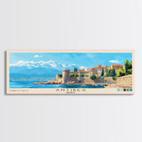 Antibes, France Panoramic Beach Print, Vacation Gift, France Wall Art, Beach Painting, Beach Decor, Beach Painting