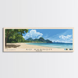 Ao Khanom, Thailand Panoramic Beach Print, Vacation Gift, Thailand Wall Art, Framed Canvas Print, Framed Beach Painting