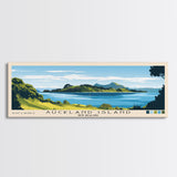 Auckland Island, New Zealand Panoramic Beach Print, Vacation Gift, New Zealand Wall Art, Beach Painting, Beach Decor, Beach Painting