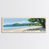 Conchal Beach, Costa Rica Panoramic Print, Vacation Gift, Costa Rica Wall Art, Beach Painting, Beach Decor, Large Wall Art, Wood Frame Art