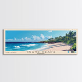 Crane Beach, Barbados Panoramic Print, Vacation Gift, Barbados Wall Art, Beach Painting, Beach Decor, Large Wall Art, Wood Frame Art