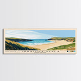 Crantock Beach, United Kingdom Panoramic Beach Print, Vacation Gift, United Kingdom Wall Art, Framed Canvas Print, Framed Beach Painting