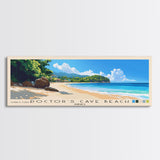 Doctor’s Cave Beach, Jamaica Panoramic Print, Vacation Gift, Jamaica Wall Art, Beach Painting, Beach Decor, Large Wall Art, Wood Frame Art