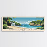 Dunn’s River Falls Beach, Jamaica Panoramic Beach Print, Vacation Gift, Jamaica Wall Art, Beach Painting, Beach Decor, Beach Painting