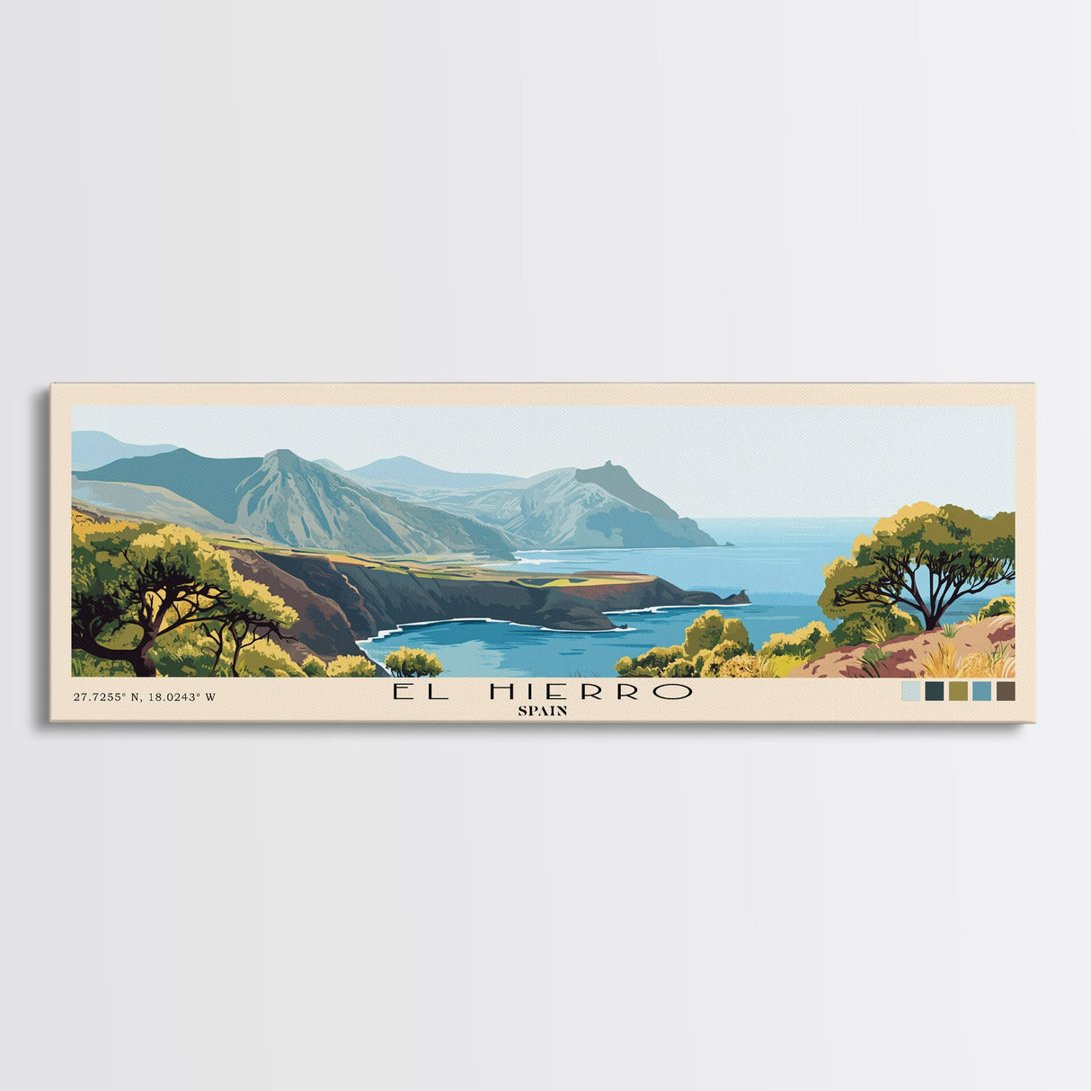 El Hierro, Spain Panoramic Print, Vacation Gift, Spain Wall Art, Beach Painting, Beach Decor, Beach Or Lakehouse Art