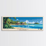 Fakarava, French Polynesia Panoramic Beach Print, Vacation Gift, French Polynesia Wall Art, Framed Canvas Print, Framed Beach Painting