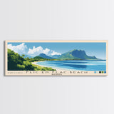 Flic en Flac Beach, Mauritius Panoramic Print, Vacation Gift, Mauritius Wall Art, Beach Painting, Beach Decor, Beach Or Lakehouse Art