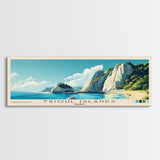 Frioul Islands, France Panoramic Beach Print, Vacation Gift, France Wall Art, Framed Canvas Print, Framed Beach Painting