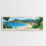 Grand Anse, Grenada Panoramic Print, Vacation Gift, Grenada Wall Art, Beach Painting, Beach Decor, Large Wall Art, Wood Frame Art