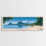 Grand Baie, Mauritius Panoramic Beach Print, Vacation Gift, Mauritius Wall Art, Framed Canvas Print, Framed Beach Painting