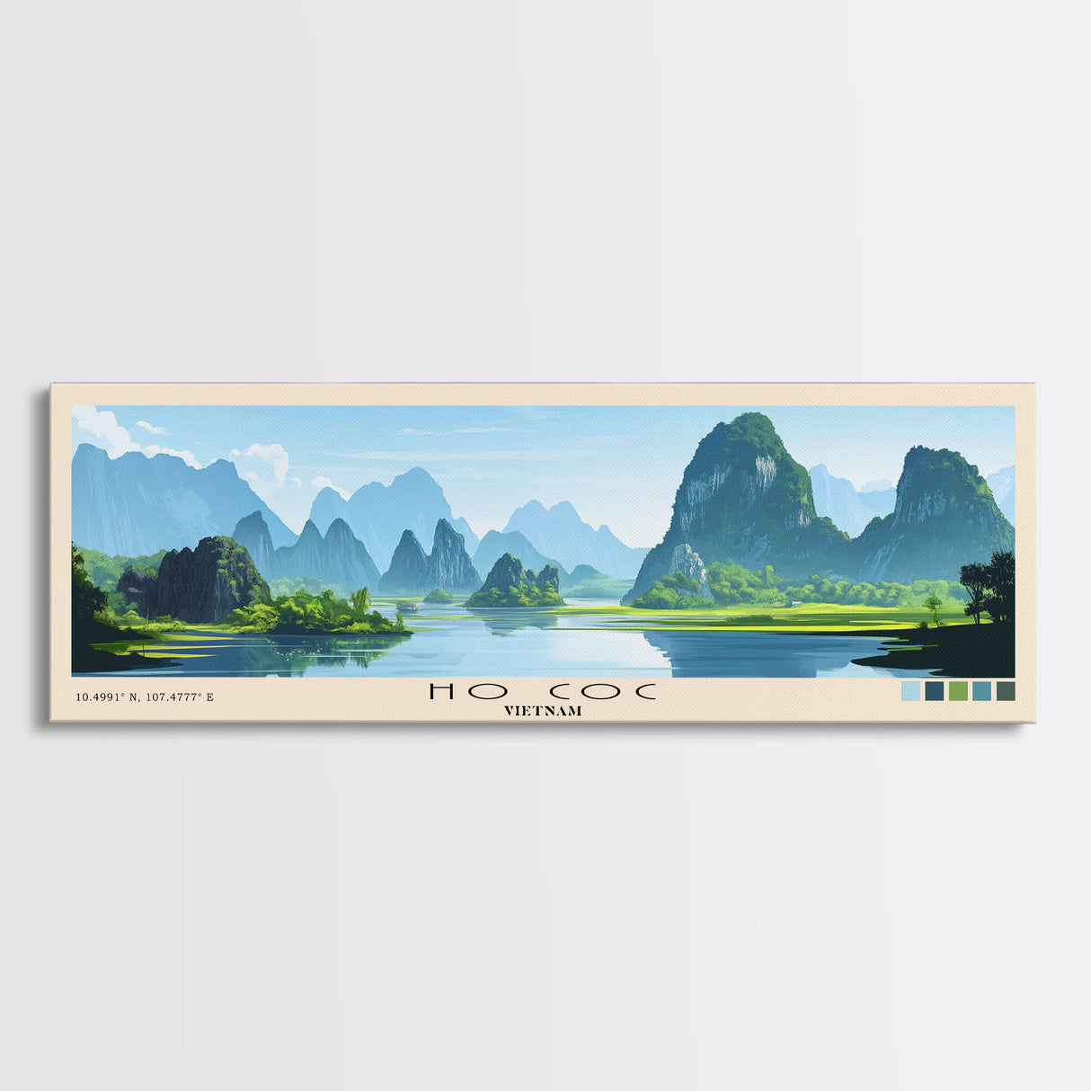 Ho Coc, Vietnam Panoramic Beach Print, Vacation Gift, Vietnam Wall Art, Beach Painting, Beach Decor, Beach Painting