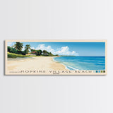 Hopkins Village Beach, Belize Panoramic Print, Vacation Gift, Belize Wall Art, Beach Painting, Beach Decor, Large Wall Art, Wood Frame Art