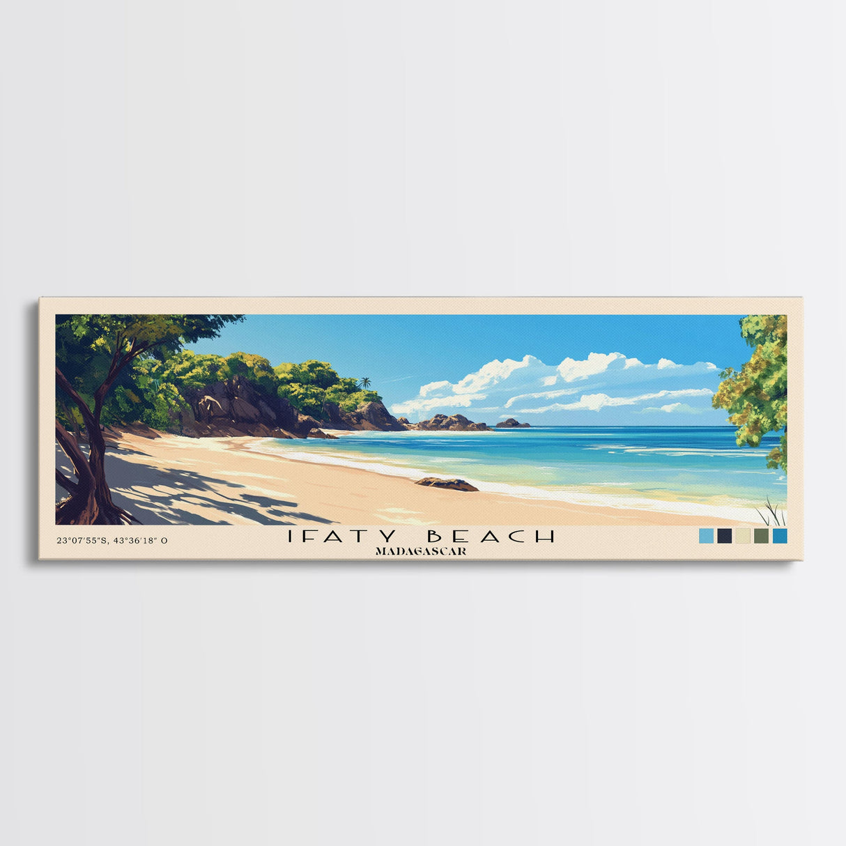 Ifaty Beach, Madagascar Panoramic Beach Print, Vacation Gift, Madagascar Wall Art, Beach Painting, Beach Decor, Beach Painting