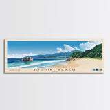 Isshiki Beach, Japan Panoramic Beach Print, Vacation Gift, Japan Wall Art, Framed Canvas Print, Framed Beach Painting