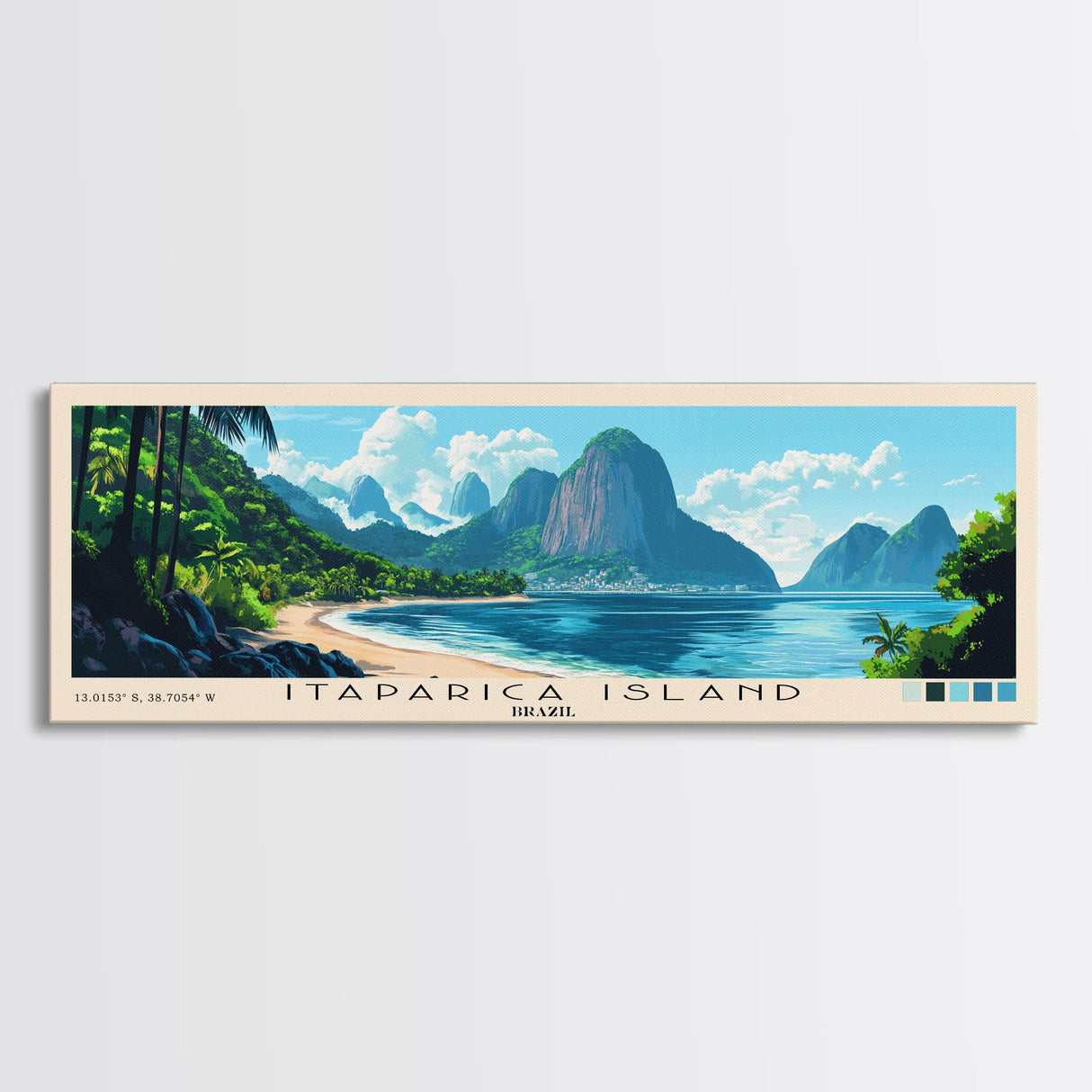 Itaparica Island, Brazil Panoramic Print, Vacation Gift, Brazil Wall Art, Beach Painting, Beach Decor, Beach Or Lakehouse Art