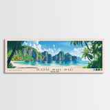 Koh Phi Phi, Thailand Panoramic Beach Print, Vacation Gift, Thailand Wall Art, Beach Painting, Beach Decor, Beach Painting