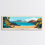 Lanzarote, Spain Panoramic Beach Print, Vacation Gift, Spain Wall Art, Framed Canvas Print, Framed Beach Painting