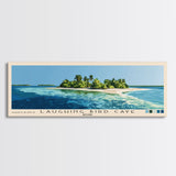 Laughing Bird Caye, Belize Panoramic Beach Print, Vacation Gift, Belize Wall Art, Framed Canvas Print, Framed Beach Painting