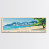 Lido Beach, Hong Kong Panoramic Print, Vacation Gift, Hong Kong Wall Art, Beach Painting, Beach Decor, Beach Or Lakehouse Art