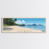 Liku Beach, Fiji Panoramic Beach Print, Vacation Gift, Fiji Wall Art, Framed Canvas Print, Framed Beach Painting