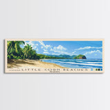 Little Corn beaches, Nicaragua Panoramic Beach Print, Vacation Gift, Nicaragua Wall Art, Framed Canvas Print, Framed Beach Painting