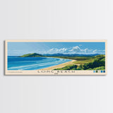 Long Beach, Fiji Panoramic Print, Vacation Gift, Fiji Wall Art, Beach Painting, Beach Decor, Large Wall Art, Wood Frame Art